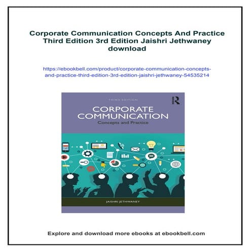 Corporate Communication Concepts And Practice Third Edition 3rd Edition Jaish...