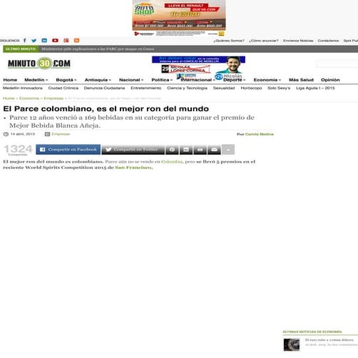 El Parce colombiano, es el mejor ron del mundo