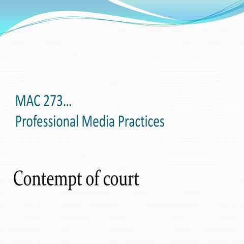 Contempt of court | PPTX