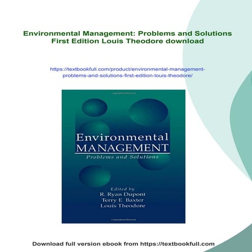 Environmental Economics and Management Theory Policy and Applications ...