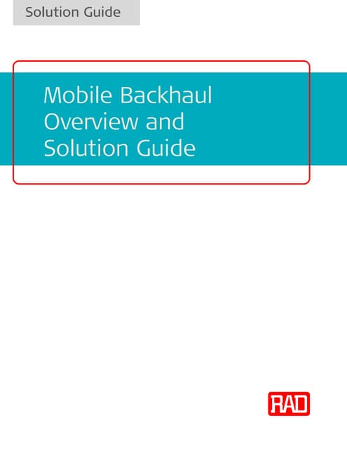 洋書 Mobile Backhaul Mobile backhaul solution guide | PDF