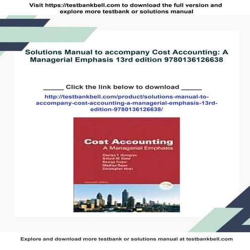 Solutions for Exercises from Managerial Accounting, 15th Edition by ...