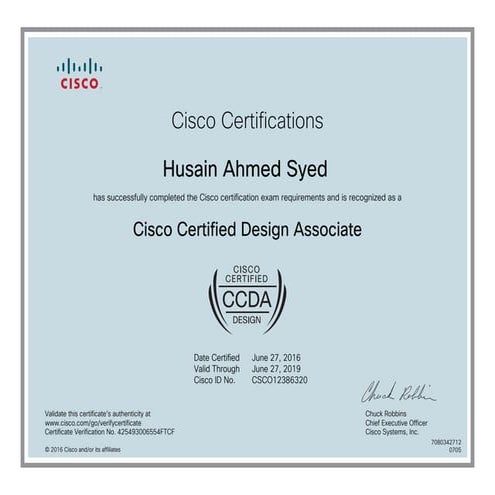 CCDA Certificate | PDF