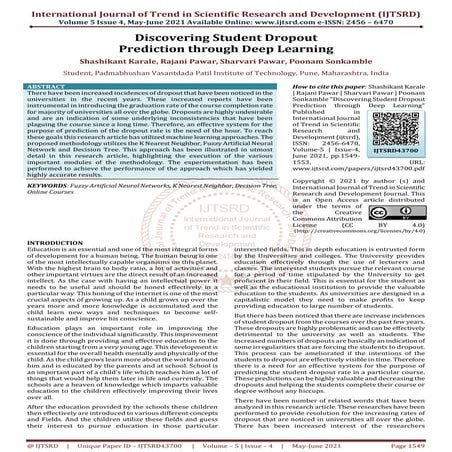 Discovering Student Dropout Prediction through Deep Learning