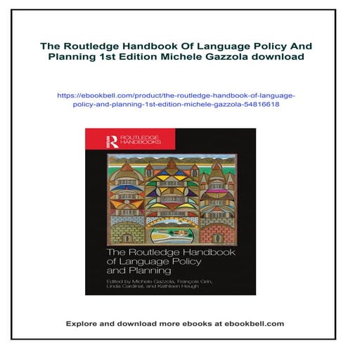 The Routledge Handbook Of Language Policy And Planning 1st Edition Michele Ga...