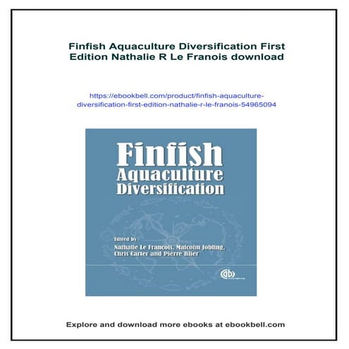 Finfish Aquaculture Diversification First Edition Nathalie R Le Franois ...