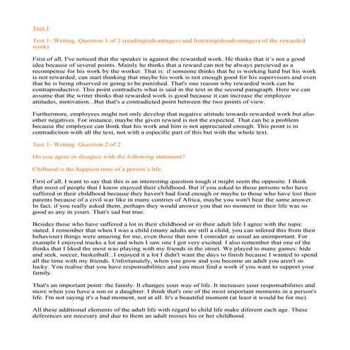 writing tests 1 and 3 | PDF