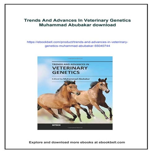 Trends And Advances In Veterinary Genetics Muhammad Abubakar | PDF