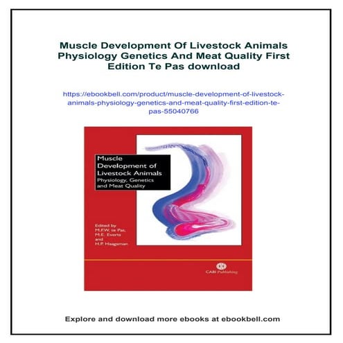 Muscle Development Of Livestock Animals Physiology Genetics And Meat ...