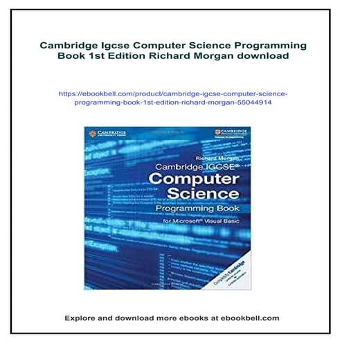 Cambridge Igcse Computer Science Programming Book 1st Edition Richard ...