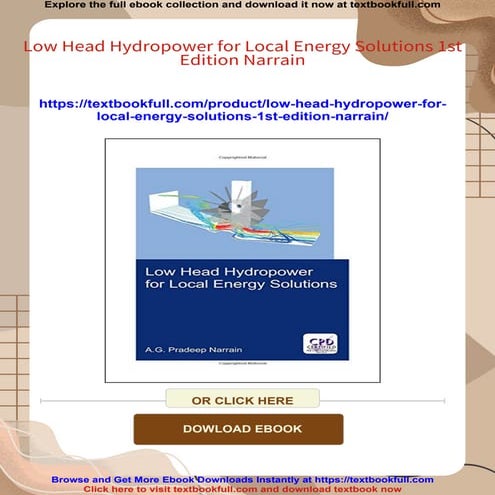 Low Head Hydropower for Local Energy Solutions 1st Edition Narrain
