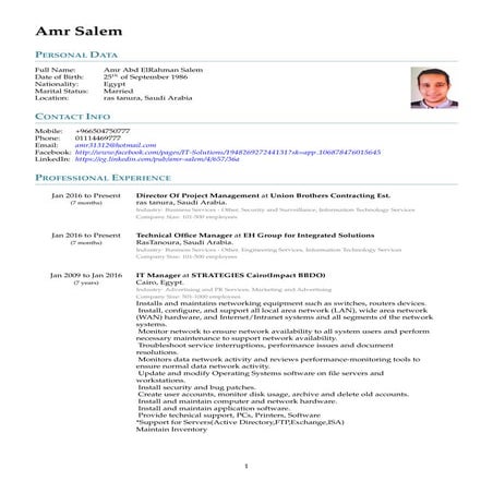 Amr Salem CV