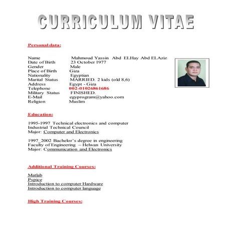Alaa Mahmoud' CV | DOC