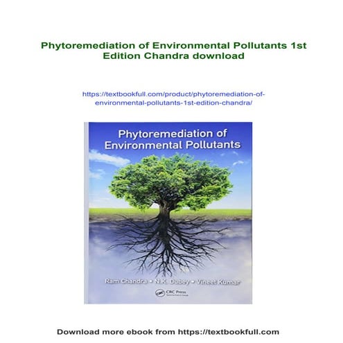 Phytoremediation of Environmental Pollutants 1st Edition Chandra | PDF