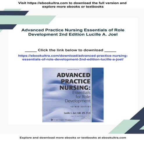 Advanced Practice Nursing Essentials of Role Development 2nd Edition Lucille ...
