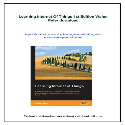 Learning Internet Of Things 1st Edition Waher Peter