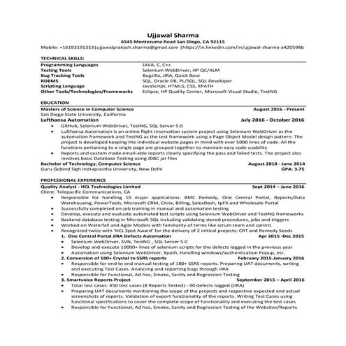 Ujjawal Sharma - Resume