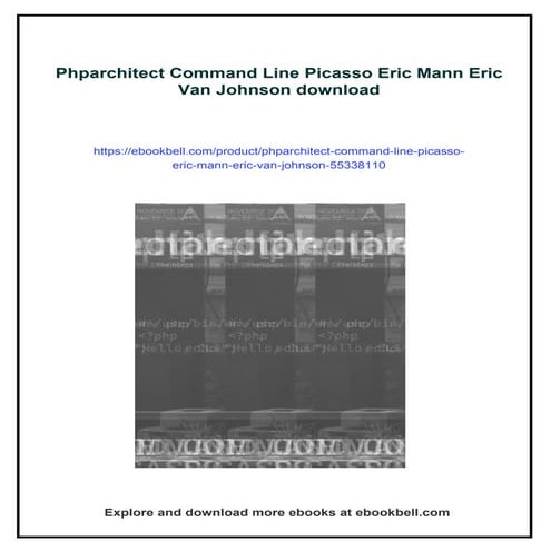 Phparchitect Command Line Picasso Eric Mann Eric Van Johnson | PDF