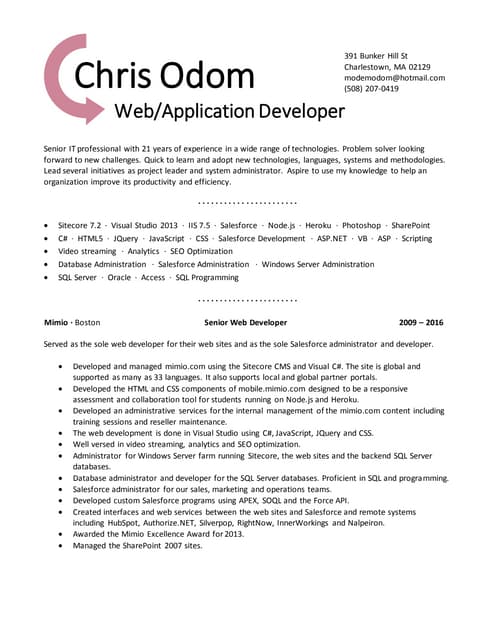 Chris Odom 2016 Resume