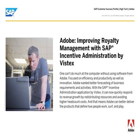 Customer Success Profile - Adobe and SAP Incentive Administration by Vistex