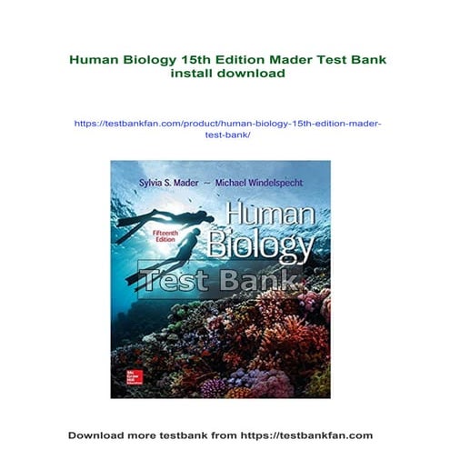Human Biology 15th Edition Mader Test Bank | PDF