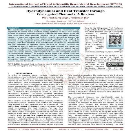 CFD Analysis for Heat Transfer Enhancement of a Corrugated Plate Heat ...