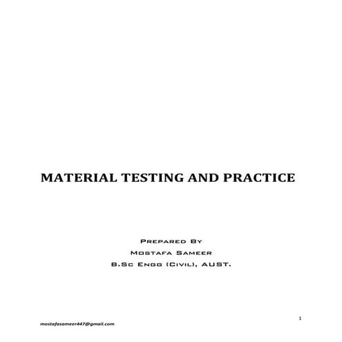 MATERIAL TESTING AND PRACTICE by Mostafa Sameer