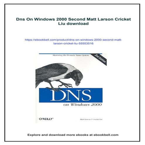 Dns On Windows 2000 Second Matt Larson Cricket Liu