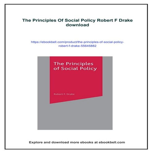 The Principles Of Social Policy Robert F Drake | PDF