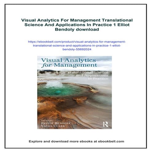 Visual Analytics For Management Translational Science And Applications In Pra...