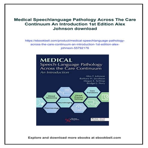 Medical Speechlanguage Pathology Across The Care Continuum An ...