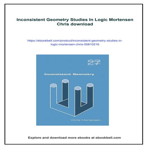Inconsistent Geometry Studies In Logic Mortensen Chris