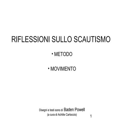 RIFLESSIONI SULLO SCAUTISMO PPT