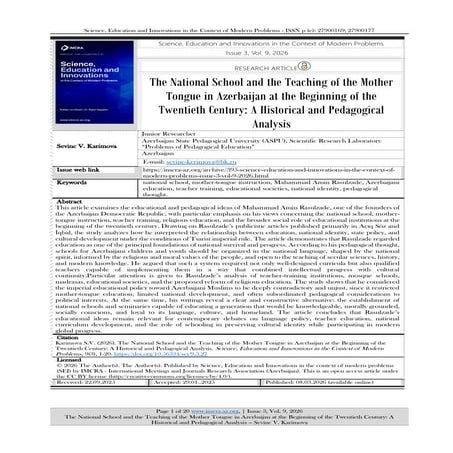 Science, Education and Innovations in the Context of Modern Problems | PDF