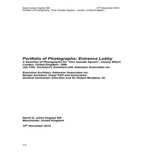 AA Canary Wharf Entrance Lobby