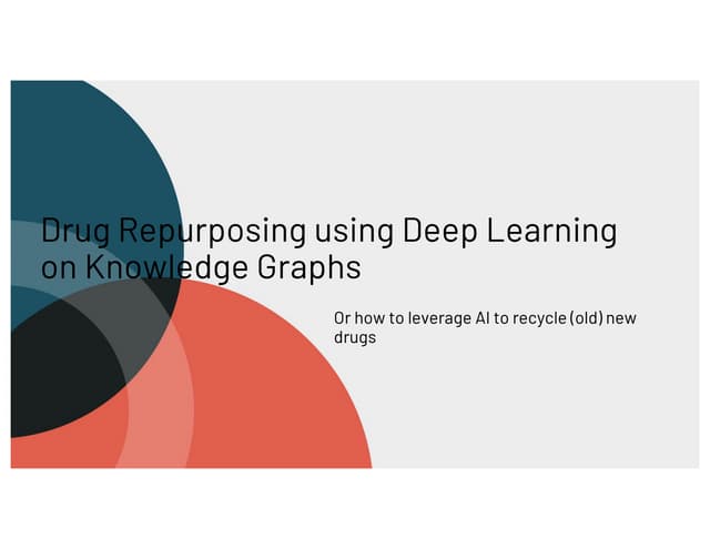 Drug Repurposing Using Deep Learning On Knowledge Graphs Ppt Drug Repurposing Using Deep Learning On Knowledge Graphs Ppt