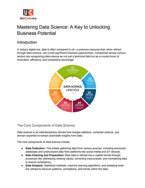 Mastering Data Science: A Key to Unlocking Business Potential