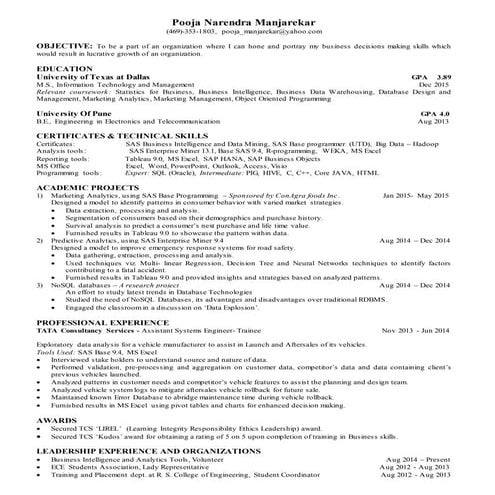 ResumeForPooja