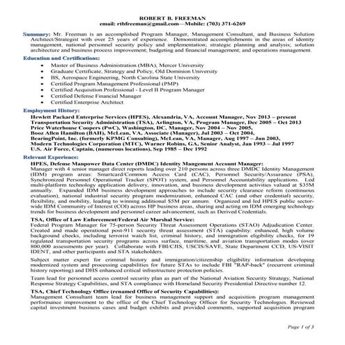 Robert Freeman Resume Aug15