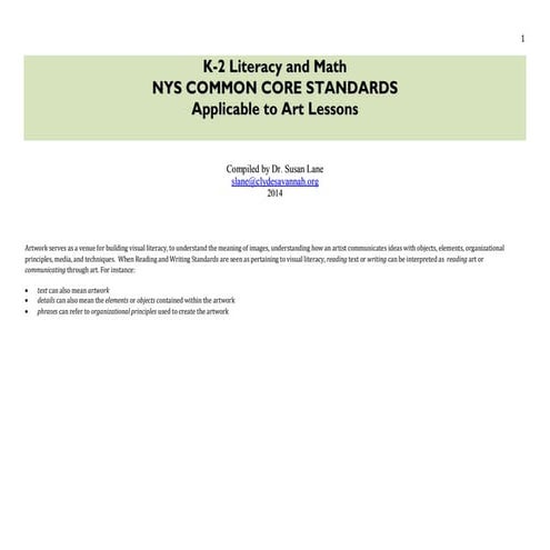 K_12 CommonCoreELAmathStandardsApplicabletoArt