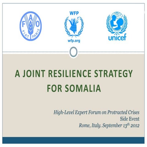 Joint Resilience Strategy for Somalia 13 Sep 2012