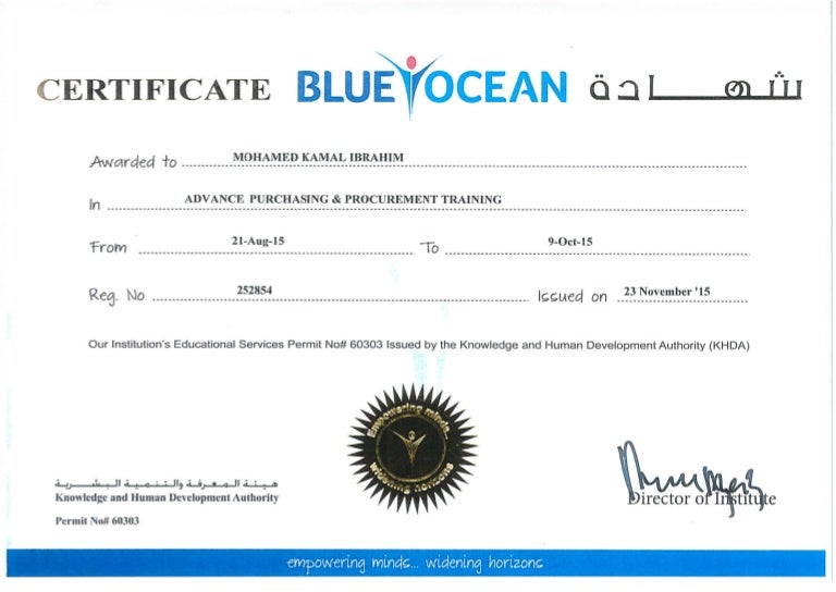 Certificate Advanced Purchasing and Procurement Training