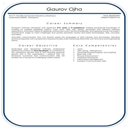 Gaurov Ojha - Resume