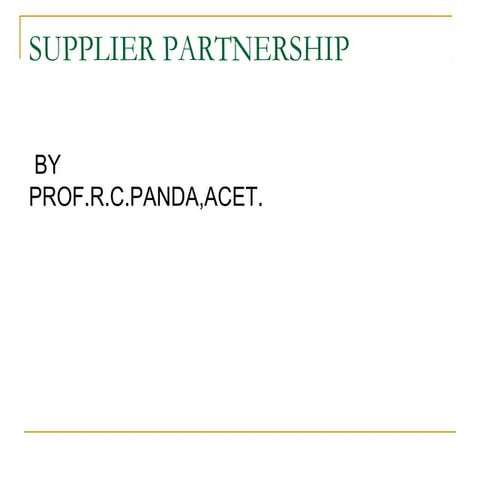 TQM_Supplier Partnership