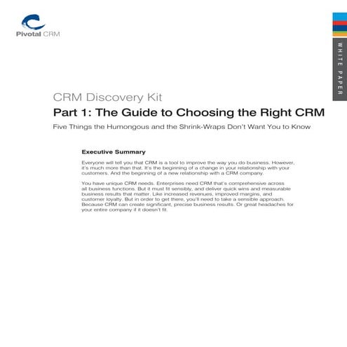 The crm discovery kit