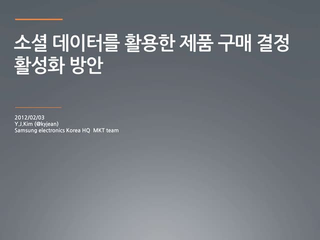 소셜데이터를 활용한 제품구매촉진