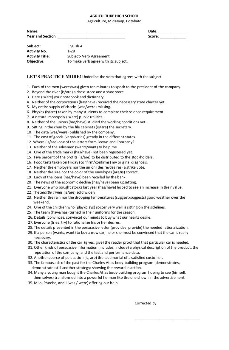 28.1 subject-verb agreement 2