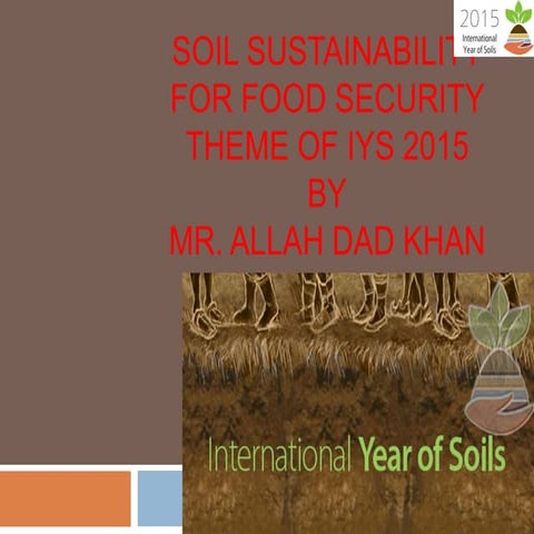 28.soil sustainability for food security  A Lecture By Mr. Allah Dad Khan Vis...