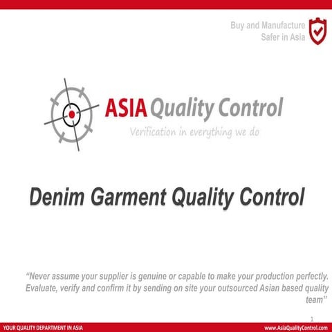 Denim Garments Quality Control and Inspection Services