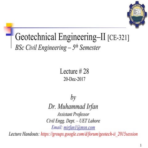 Geotechnical Engineering-II [Lec #28: Finite Slope Stability Analysis]
